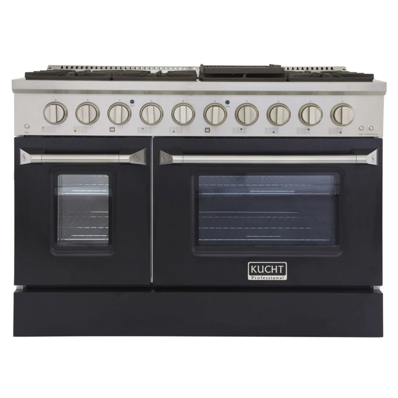 Kucht 48" KNG Series Pro Style Natural Gas Range - Stainless Steel/Black