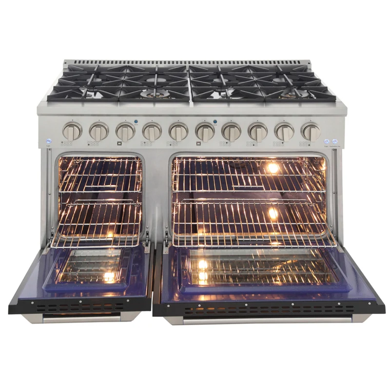 Kucht 48" KNG Series Pro Style Natural Gas Range - Stainless Steel/Black