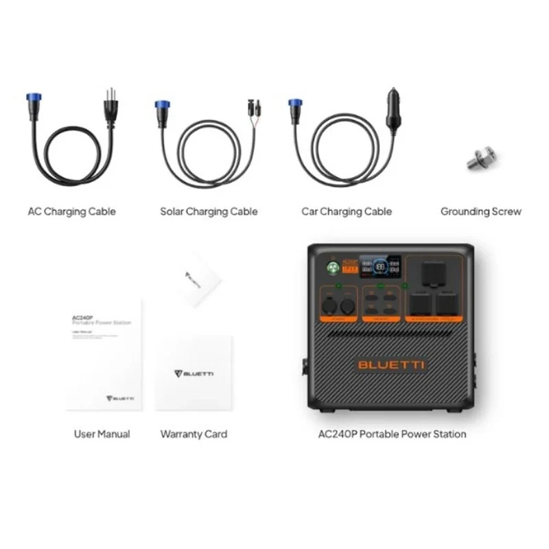 Bluetti Premium AC240P 2048Wh Portable Power Station and SP200L Solar Panel