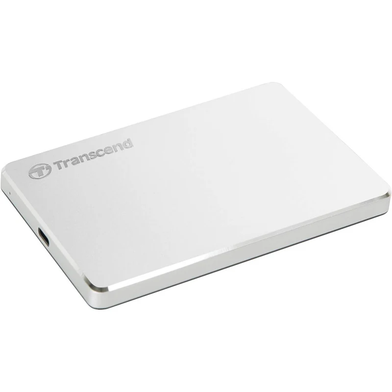 Transcend Storejet 25C3S Portable USB-C External Hard Drive - 2 TB - Silver