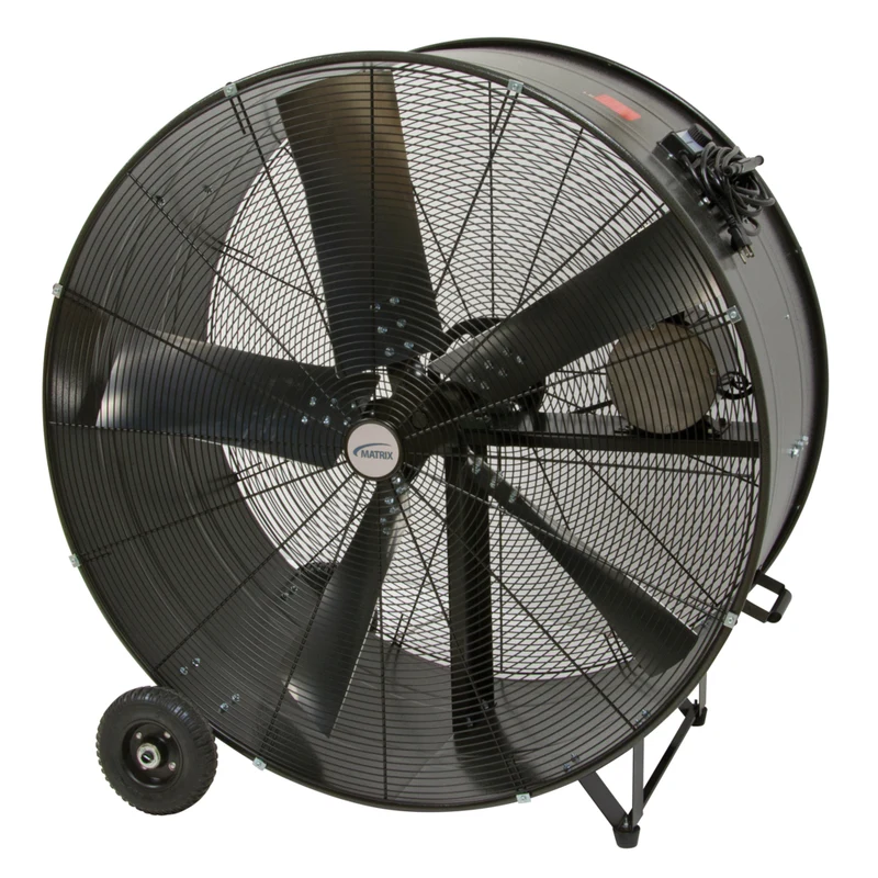 Matrix Industrial - Ventilateur de style tambour à entraînement par courroie fixe lourde de 26" et 1/4 CV