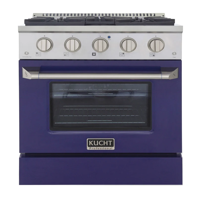 Kucht 30" KNG Series Pro Style Natural Gas Range - Stainless Steel/Blue