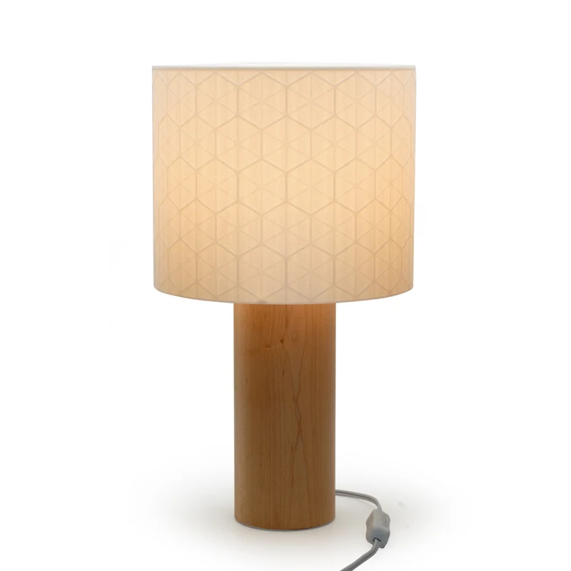 Decent Living Wooden Maple Table Lamp - Kumiko Pattern 1