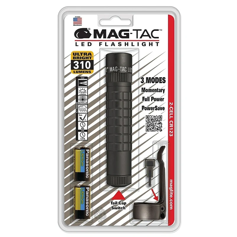 Maglite MAG-TAC 2-Cell LED Flashlight, Black (SG2LRE6)