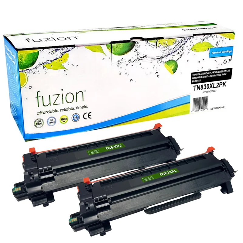 Fuzion Brother Encre Compatible TN830XL - Paquet double - Haut Rendement