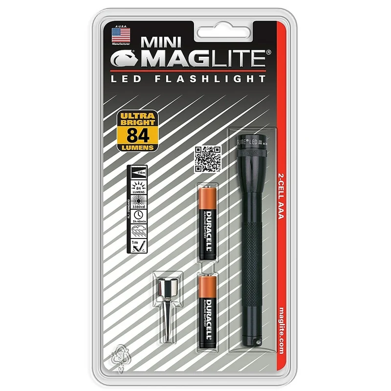 Maglite - Lampe de poche AAA Mini à DEL, 2 cellules, noir (SP32016)