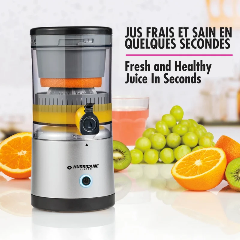 As Seen on TV - Hurricane Juicer Presse-agrumes rechargeable sans fil - Argent/Noir