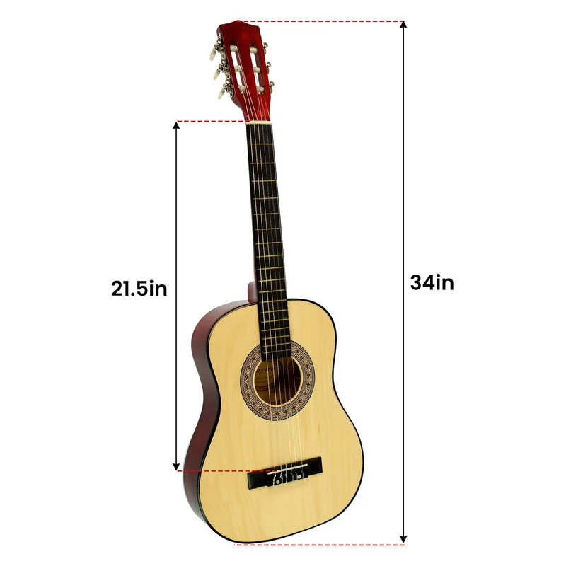 Karrera 34in Acoustic Childrens Wooden Guitar (Natural)