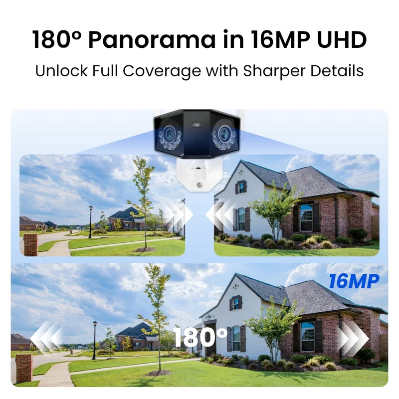 Reolink 16MP Duo 3 WiFi Security Camera Outdoor Dual Lens 180 Degree Dual-Band WiFi 6