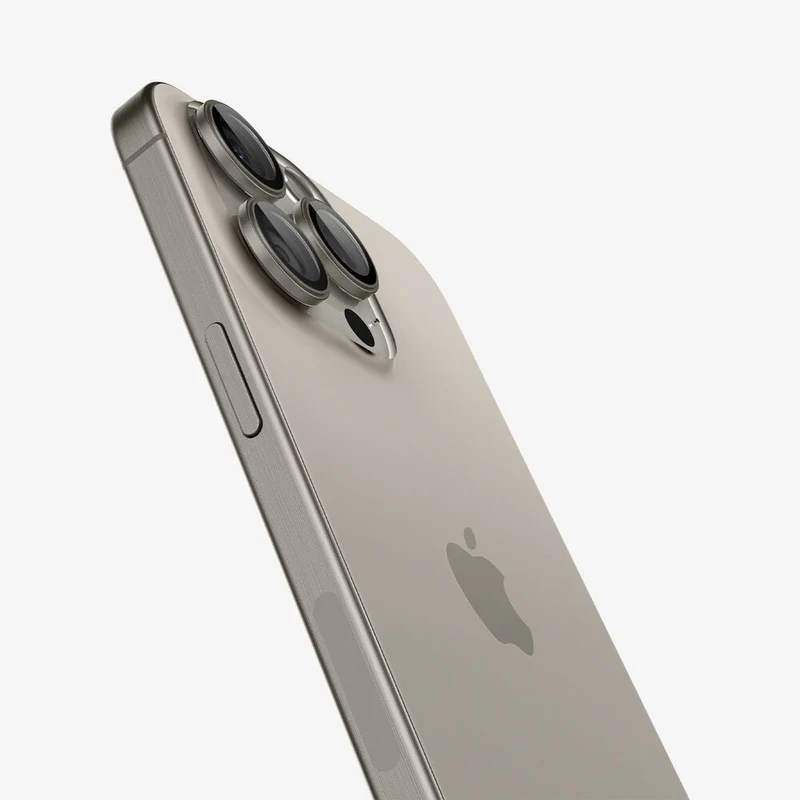 SPIGEN EZ Fit Optik Pro 2PCS Glass Camera Lens Protector for iPhone 17 Pro/Max/16 Pro/Max/15 Pro/Max/14 Pro/Max (Natural Titanium)