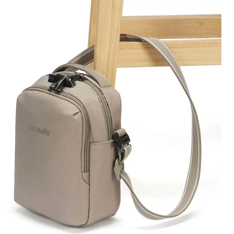Pacsafe V Companion Anti-Theft Crossbody Bag RFID Tablet Fit Beige