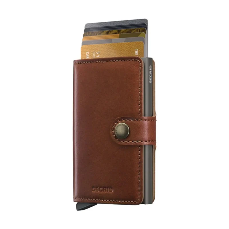 Secrid Miniwallet Compact RFID Mens Travel Wallet European Leather Texano Saddle