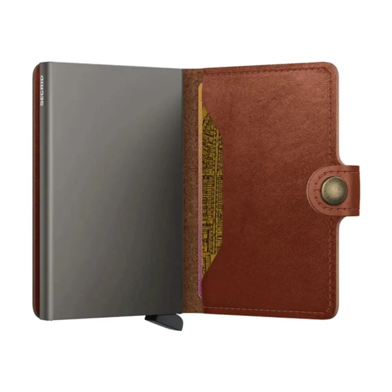 Secrid Miniwallet Compact RFID Mens Travel Wallet European Leather Texano Saddle