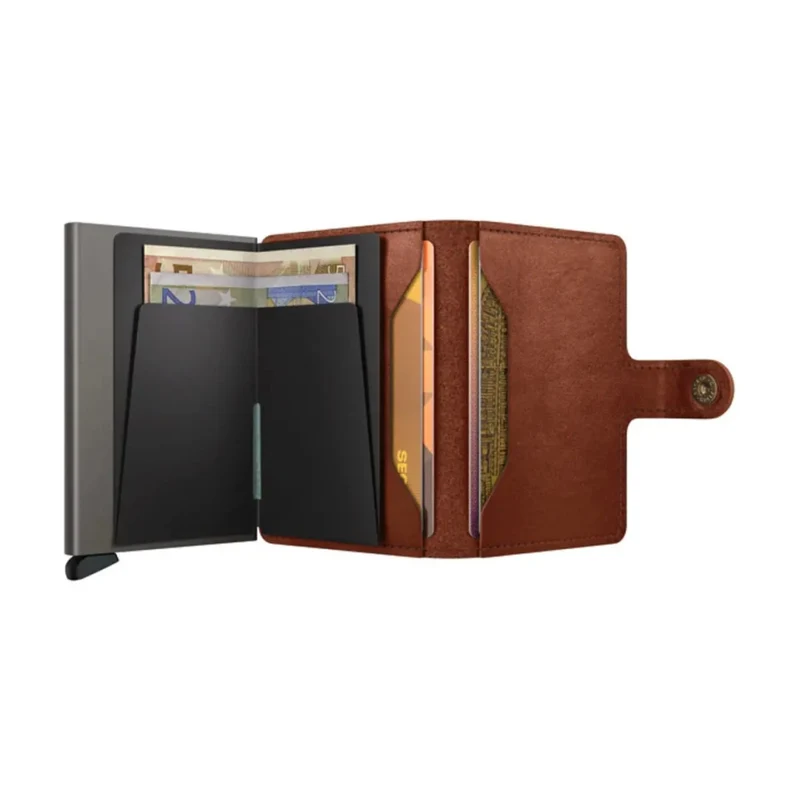 Secrid Miniwallet Compact RFID Mens Travel Wallet European Leather Texano Saddle
