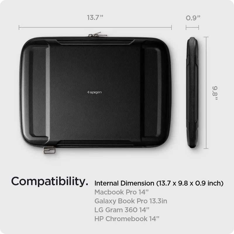 Spigen MacBook Pro 14" 2026/2025/2024/2023/2021 (M5/M4/M3/M2/M1/Pro/Max) Rugged Armor Pro Case (Black)