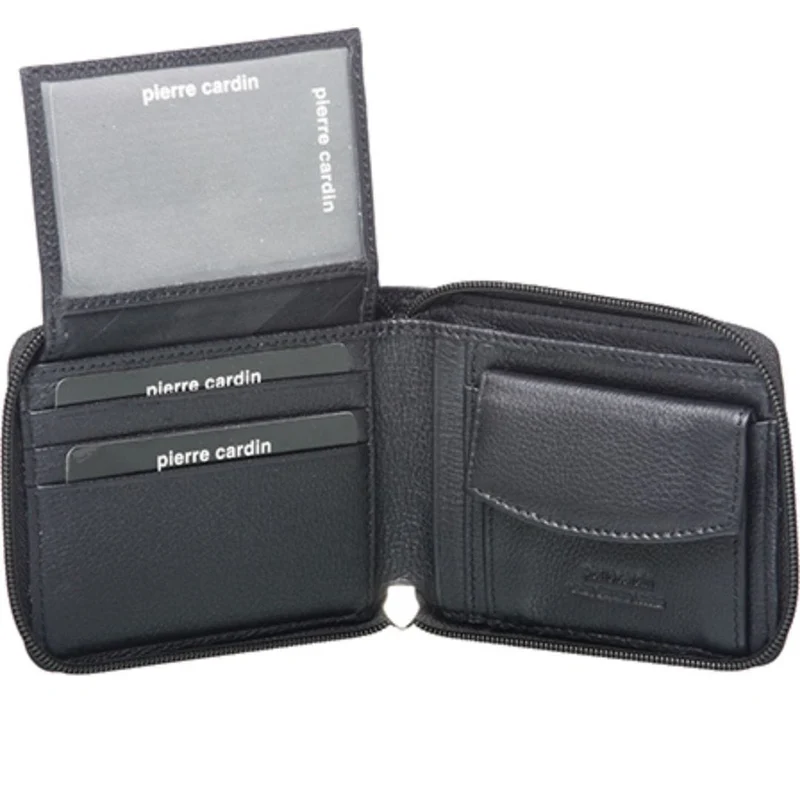 Pierre Cardin Men's Italian Leather RFID Protected Wallet 11.5cm Black