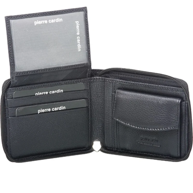 Pierre Cardin Men's Italian Leather RFID Protected Wallet 11.5cm Black