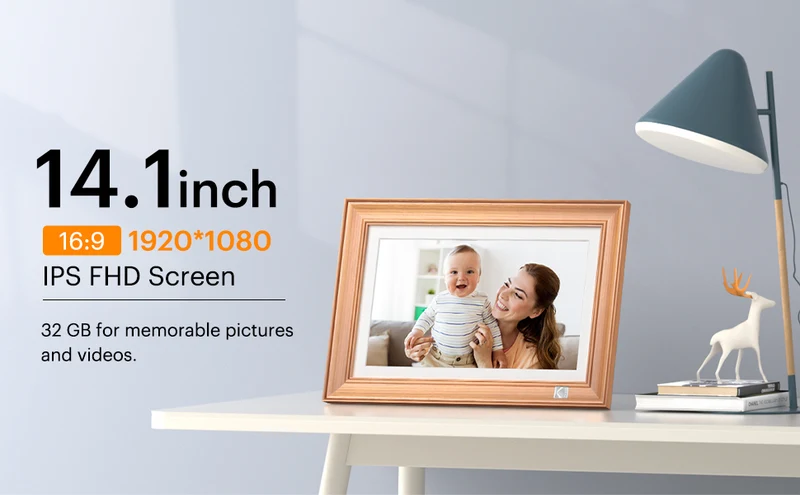 Kodak Classic Digital Photo Frame 14.1 inches Full HD Touchscreen and 32GB