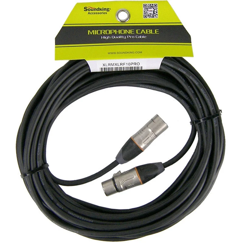 SoundKing XLRMXLRF10PRO - 10m XLR 3 pin male to female professional grade cable