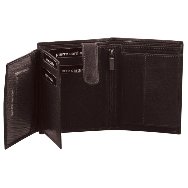 Pierre Cardin Men's Leather Tri-Fold RFID Protected Wallet 10x12cm Brown