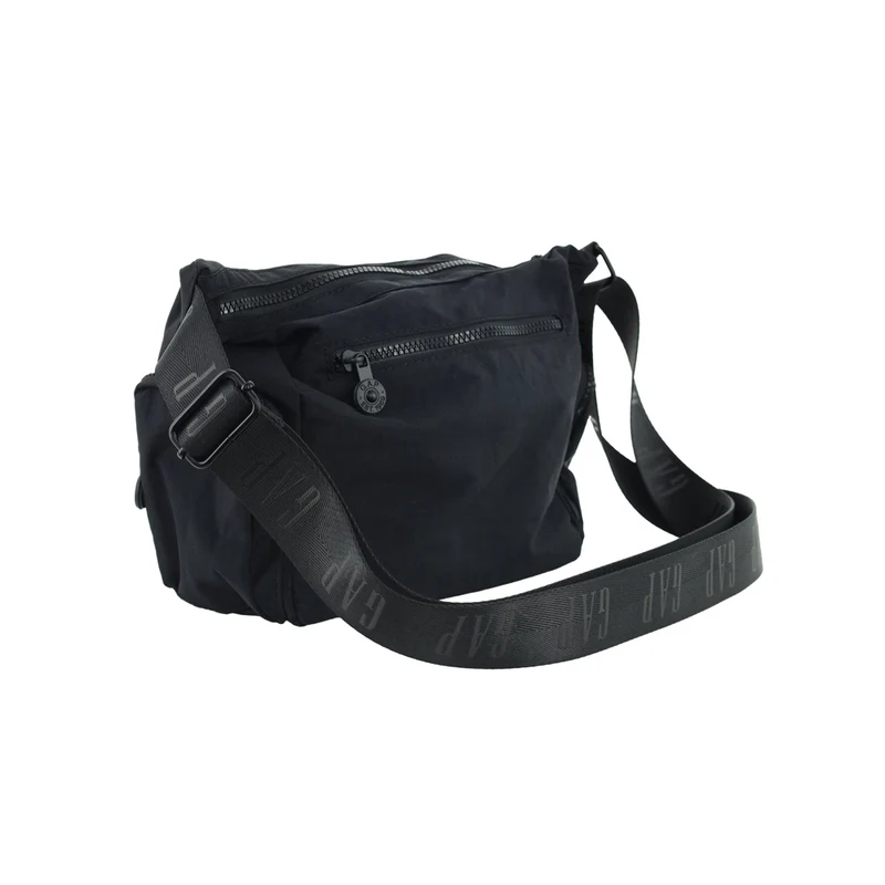 GAP Unisex Nylon Shoulder Crossbody Bag w/ Secure Zip 29x22cm Black