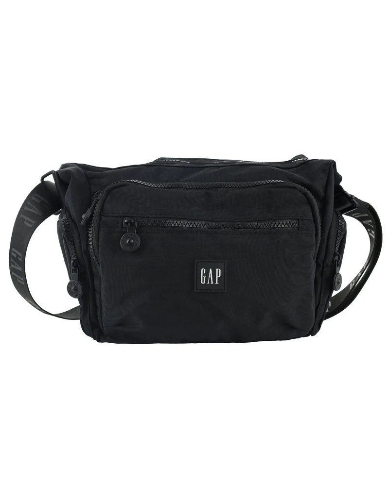 GAP Unisex Nylon Shoulder Crossbody Bag w/ Secure Zip 29x22cm Black