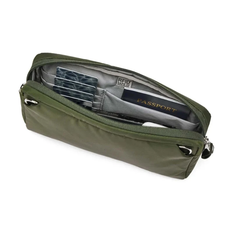 Pacsafe W Anti-Theft RFID Blocking Slashguard 3-in-1 Sling Bag Olive