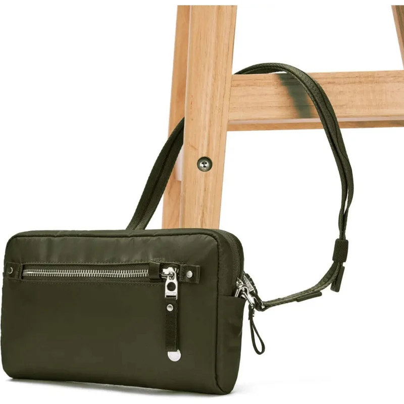 Pacsafe W Anti-Theft RFID Blocking Slashguard 3-in-1 Sling Bag Olive