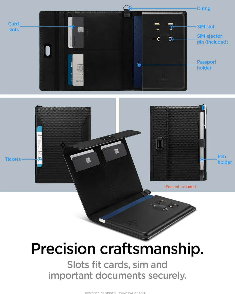 Spigen Universal Lifestyle and Travel Passport Holder Lifestyle and Travel - Black
