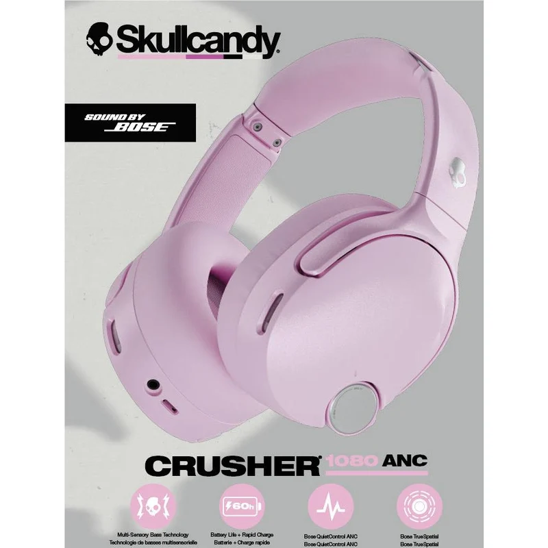 Skullcandy Crusher 1080 ANC Sound by Bose Over-Ear Headphones (Candy)