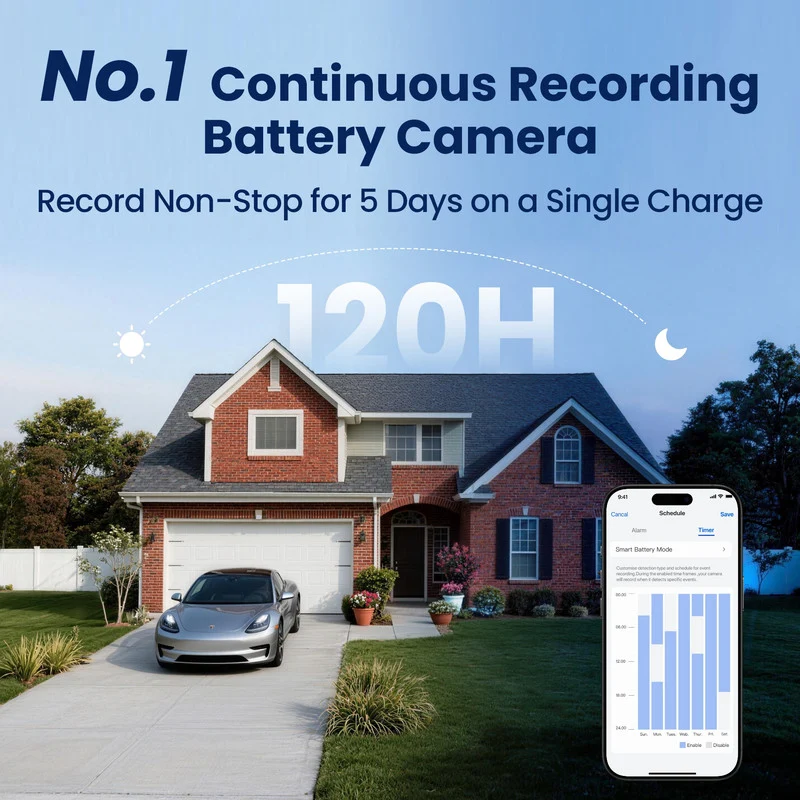 Reolink 4K 360° Pan & Tilt Solar/Battery Camera with Pre-recording Altas PT Ultra Black