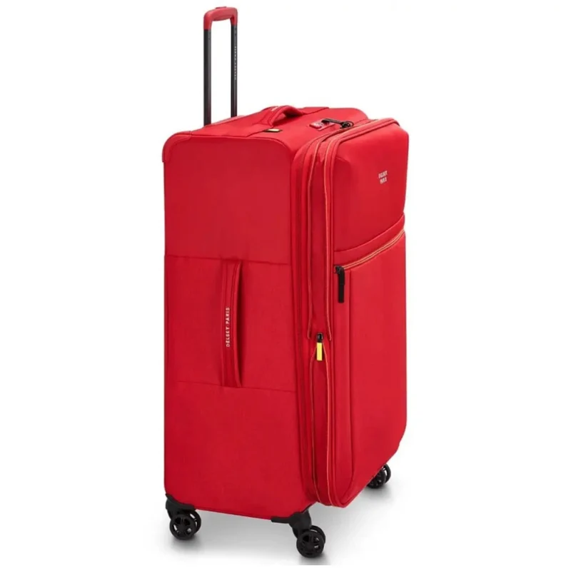 Delsey Brochant 3 Large 78cm Expandable Travel Luggage Suitcase TSA Lock Red