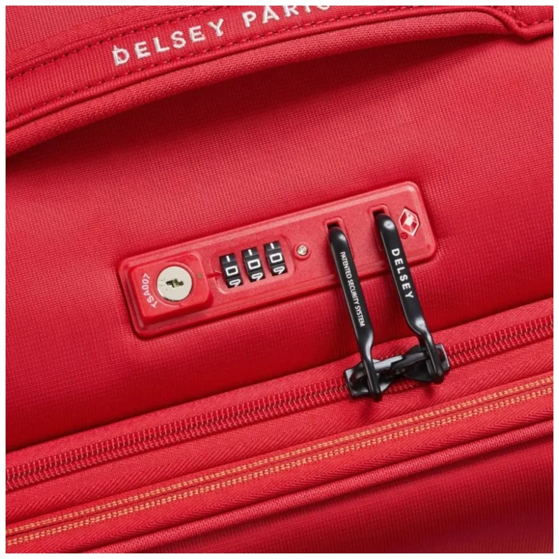 Delsey Brochant 3 Large 78cm Expandable Travel Luggage Suitcase TSA Lock Red