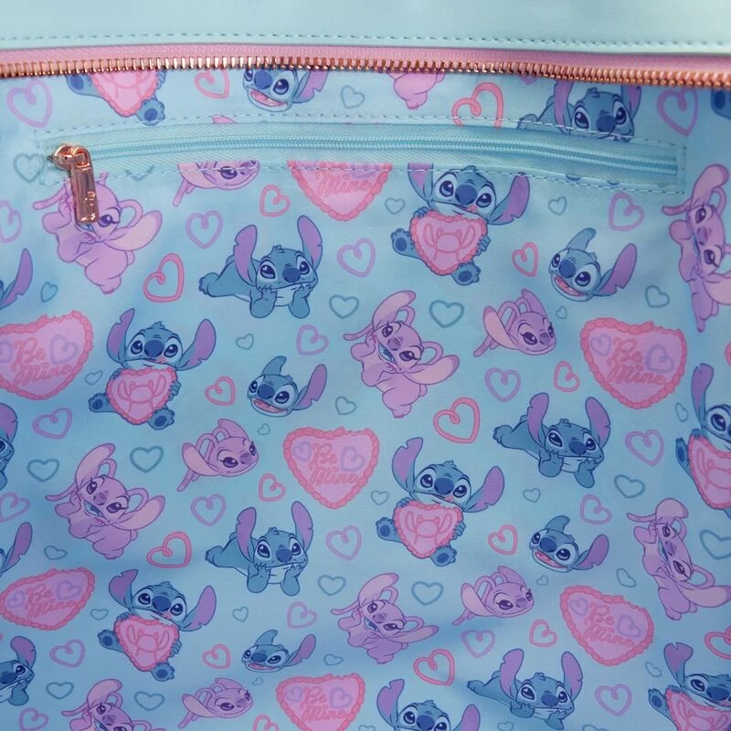 Loungefly Disney Lilo and Stitch - Stitch and Angel "True Love" Tote Crossbody Bag