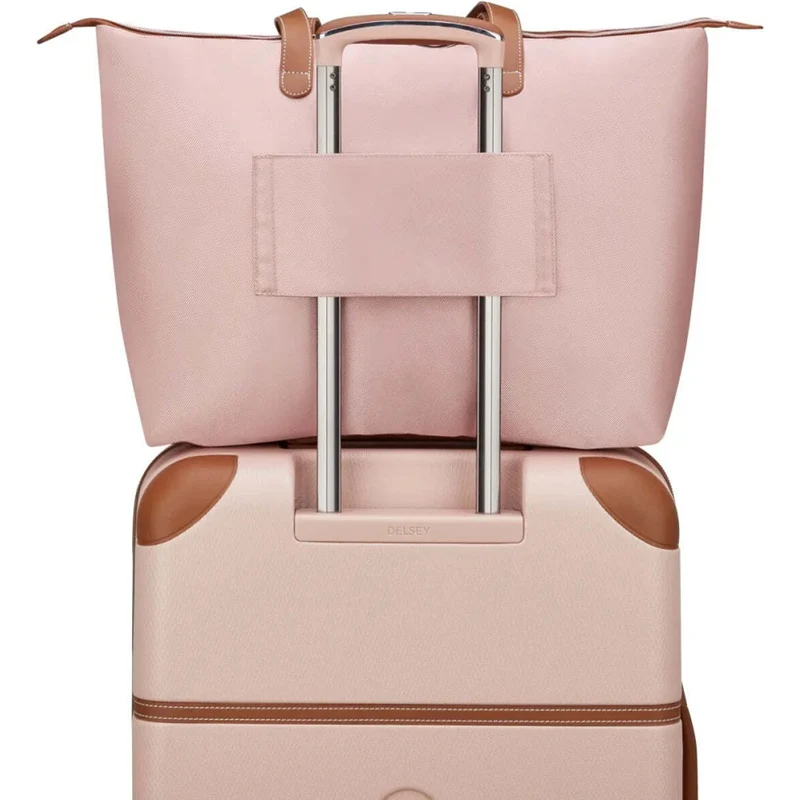 Delsey Luggage Chatelet Air 2.0 Tote Bag Recycled Material Lockable Zip Pink