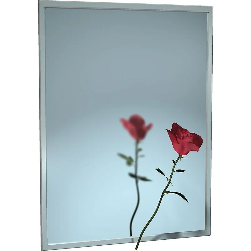 ASI Stainless Steel Channel Lock Frame Mirror, 18" x 36", Plate Glass