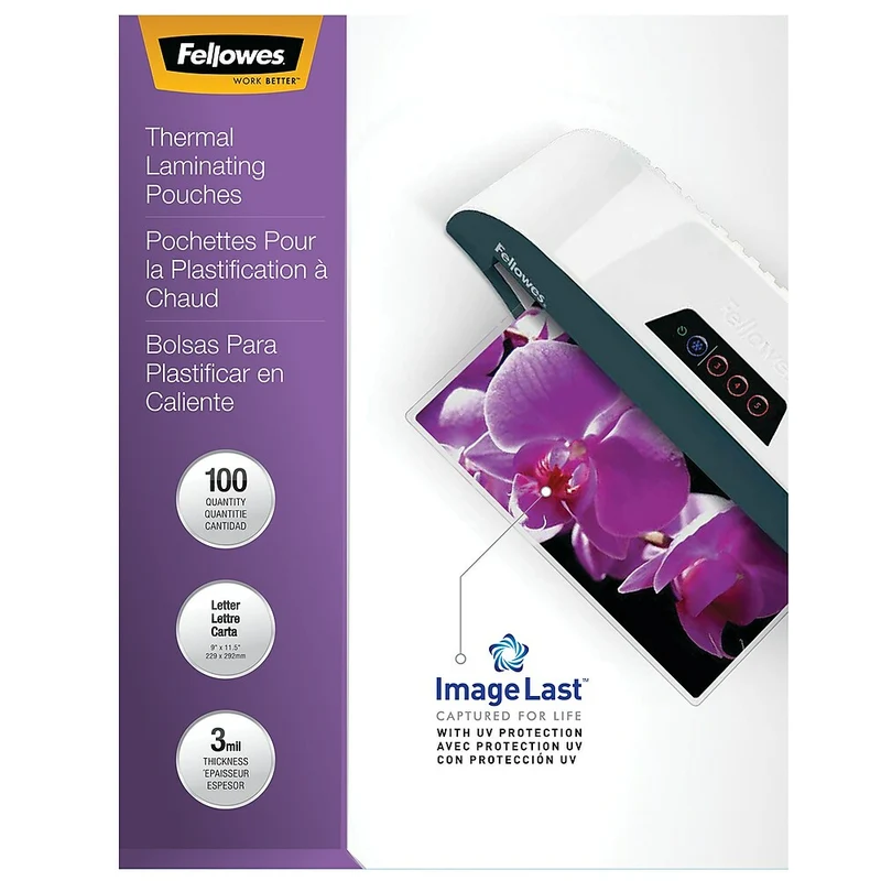 Fellowes ImageLast Laminating Pouches - Letter - 3 mil - 100 Pack (52454)