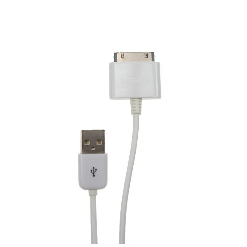 Logiix – Câble de recharge et de synchronisation, connecteur USB à 30 broches, LGX-10125, 1 m, blanc