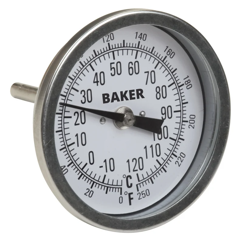 Baker - T30025-250 Thermomètre bilame, 0 à 250°F (-20 à 120°C)