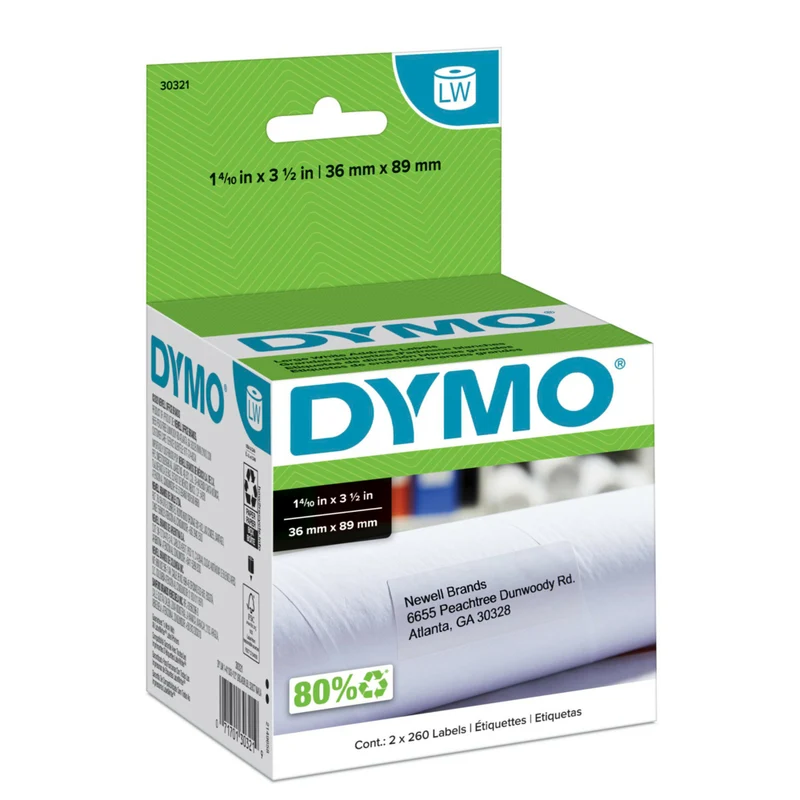 DYMO LabelWriter Large Address Labels, 1-4/10" x 3-1/2"