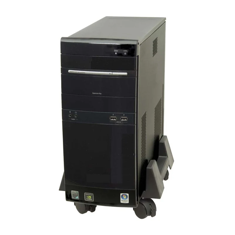 DAC MP-63-BLK Rectangle Mobile CPU Tower Stand with Wheels - Black