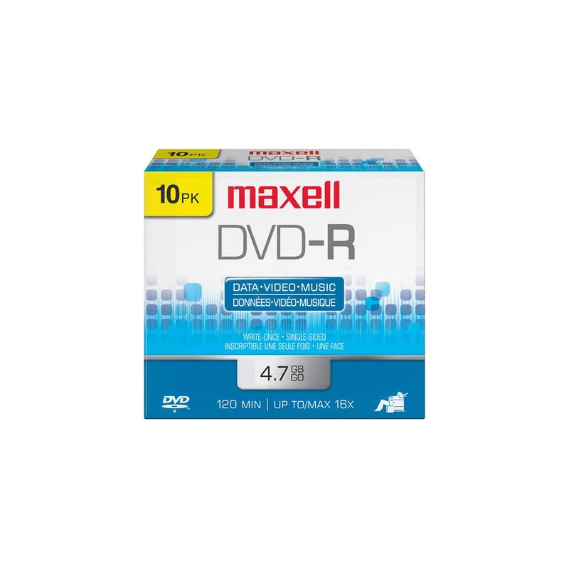 Maxell Recordable DVD-R Media - 4.7 GB - 10 Pack
