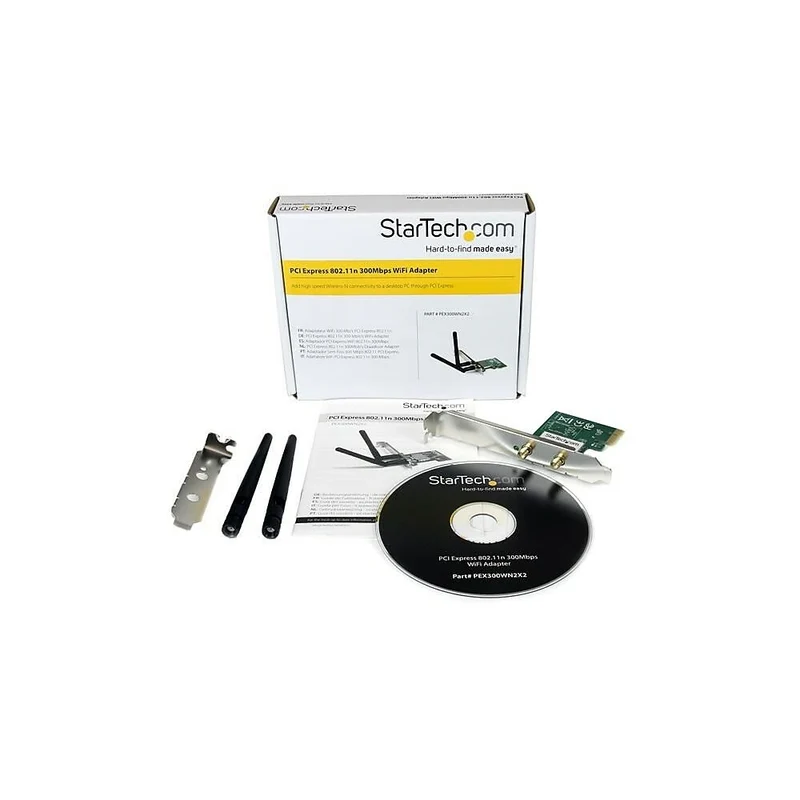 StarTech PCI Express Wireless N Adapter, 300 Mbps PCIe 802.11 b/g/n Network Adapter Card, 2T2R 2.2 dBi