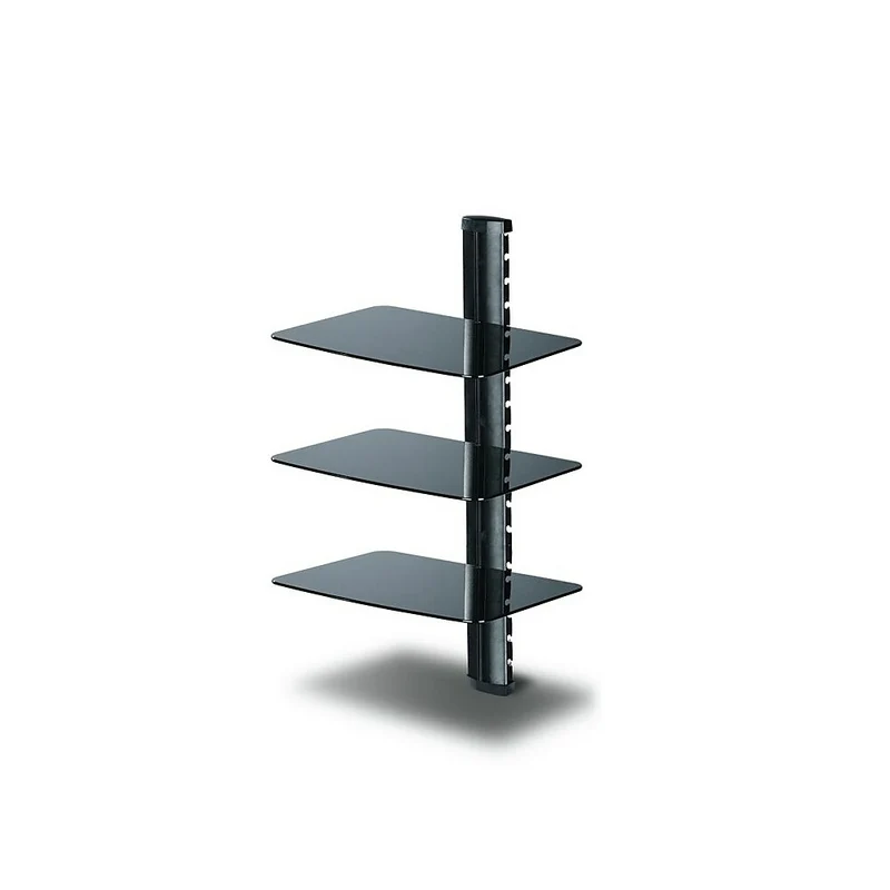 TygerClaw - Support à DVD à trois tablettes en verre à teint noir, LCD8215BLK