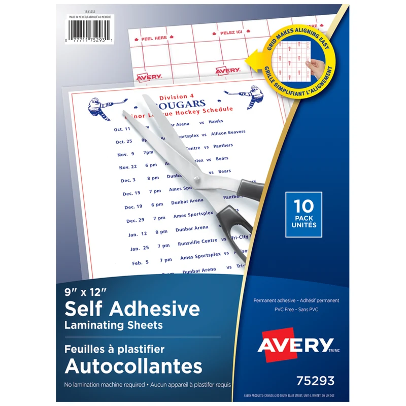 Avery Self-Laminating Sheets - 9" x 12" - 10 Pack (75293)