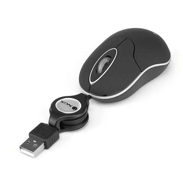 Retractable Optical Mouse NGS SINBLACK 1000 dpi Black
