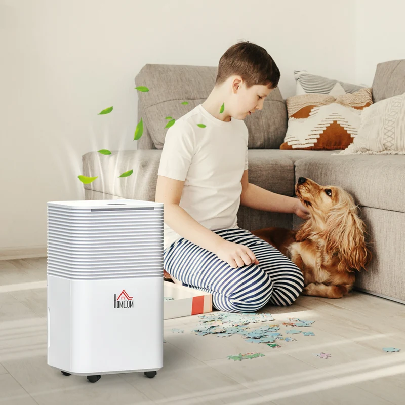 HOMCOM - déshumidificateur portable silencieux 1260 pieds carrés avec 3 modes - blanc
