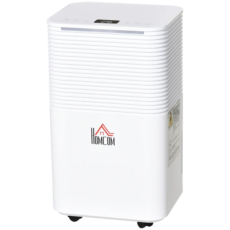 HOMCOM - déshumidificateur portable silencieux 1260 pieds carrés avec 3 modes - blanc