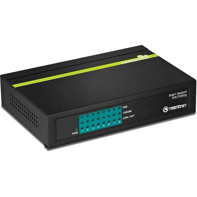 TRENDnet 8-Port Gigabit Greennet PoEPlus Switch (TPE-TG80G)