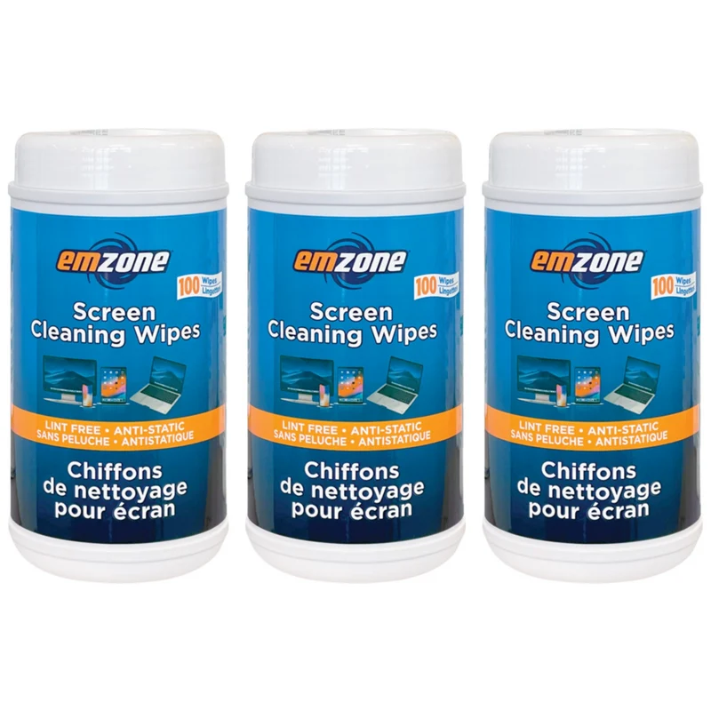Emzone Screen Cleaning Wipes - 3 Packs of 100